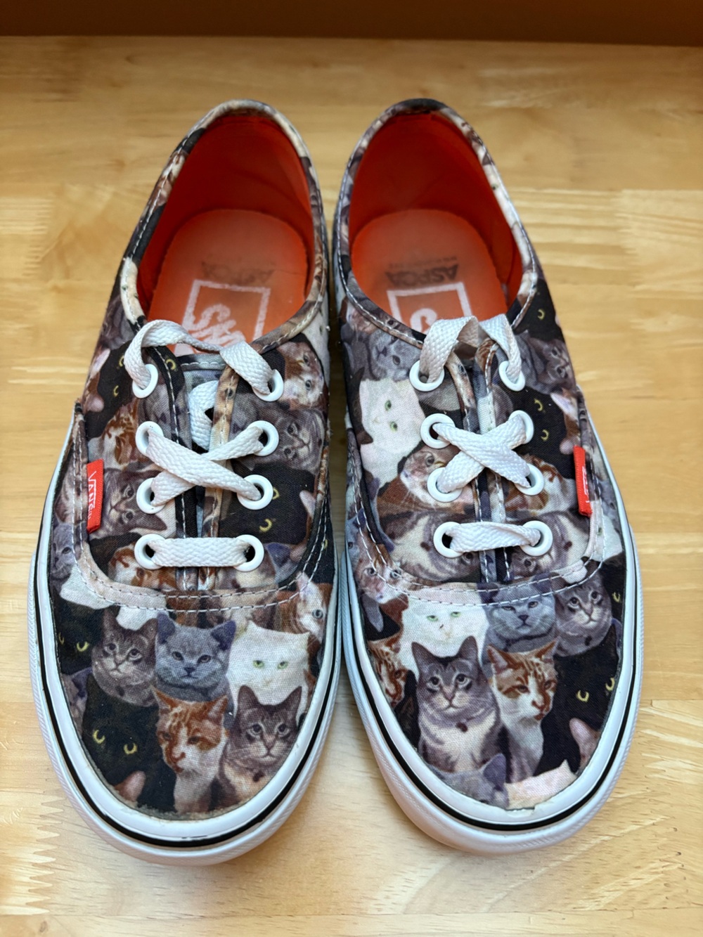 Vans ASPCA Cat Pattern Canvas Sneakers - Women's Sz 5.5